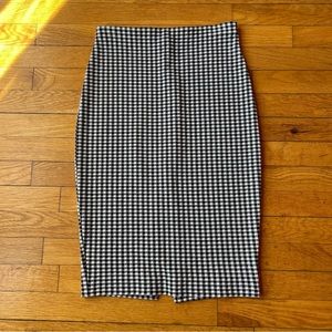 Vintage Express Gingham Knit Pencil Skirt Size XS